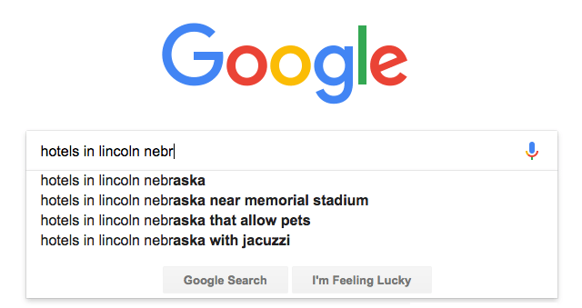Google search for hotels